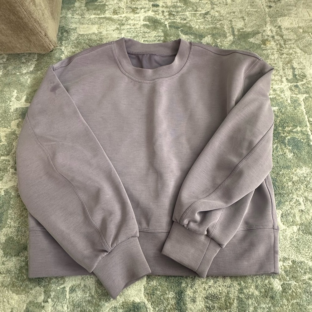 lululemon softstreme crop sweater in purple